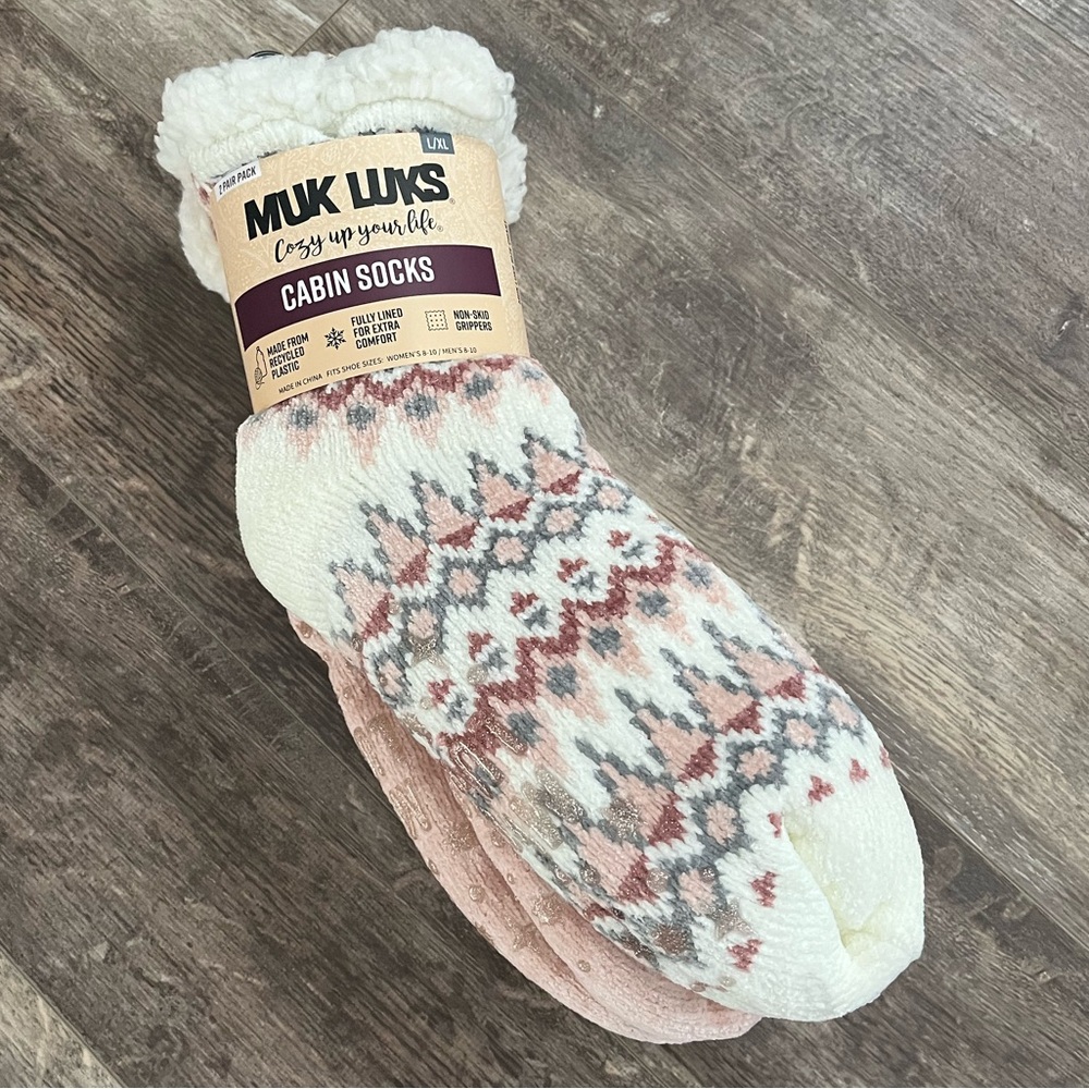 NWT MUK LUKS Cozy Cabin Socks Women’s Size: L/XL